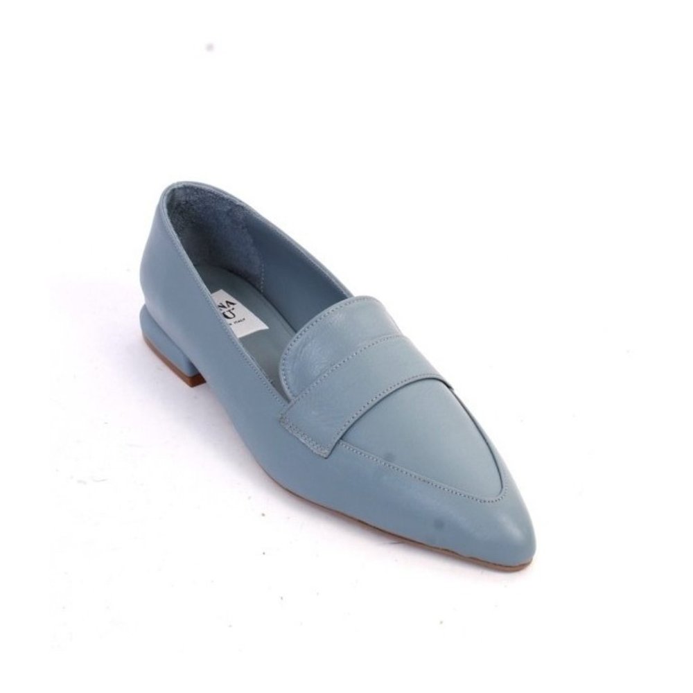 Donna Piu 3023a Blue Leather Loafers Shoes